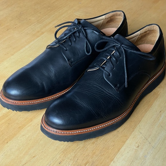 Men’s 10.5 M Samuel Hubbard Black Leather Founder Comfort Dress Shoe Vibram Sole - Picture 3 of 15